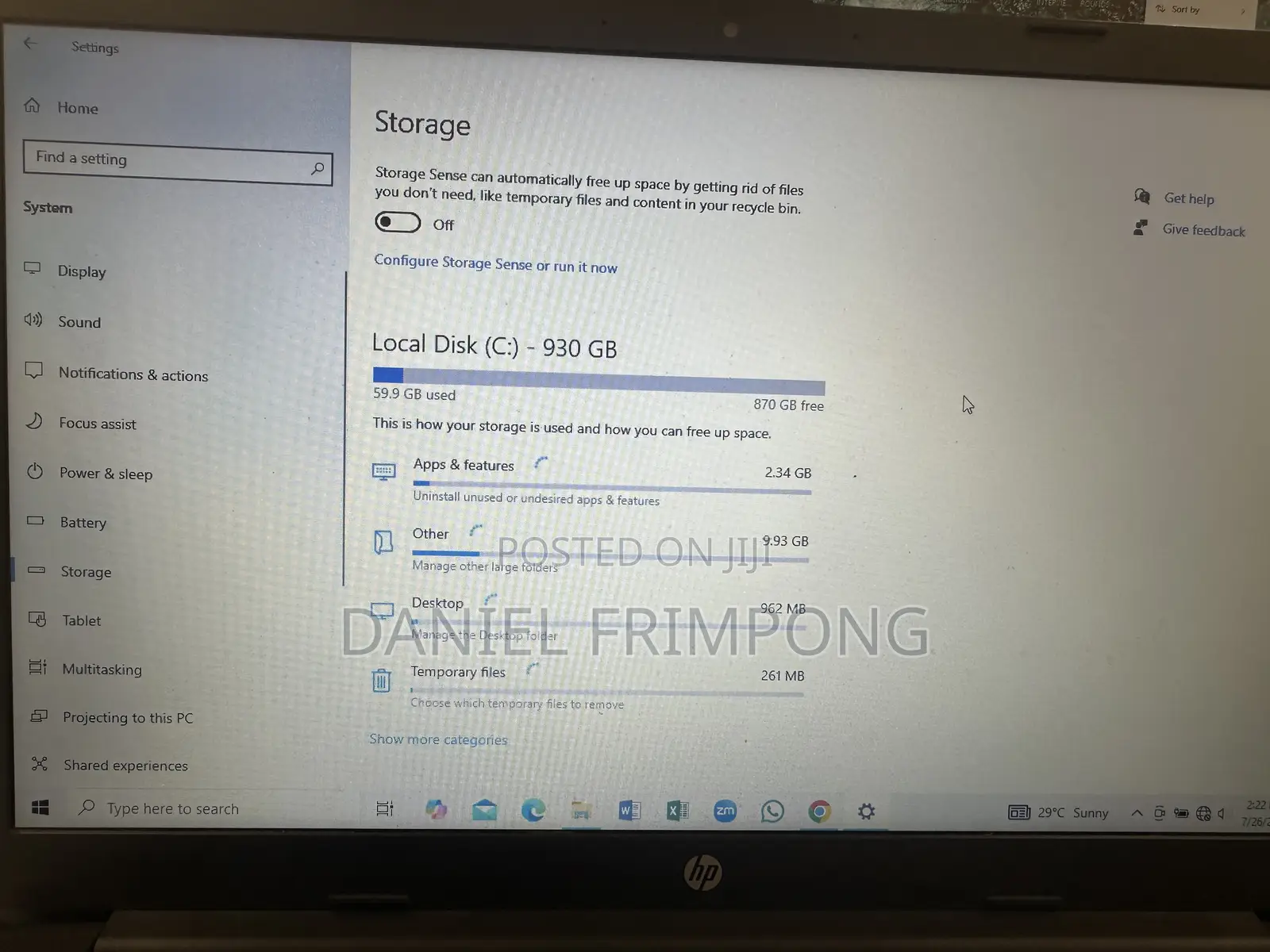 Laptop HP 15 8GB Intel Core i5 HDD+SSD 1T