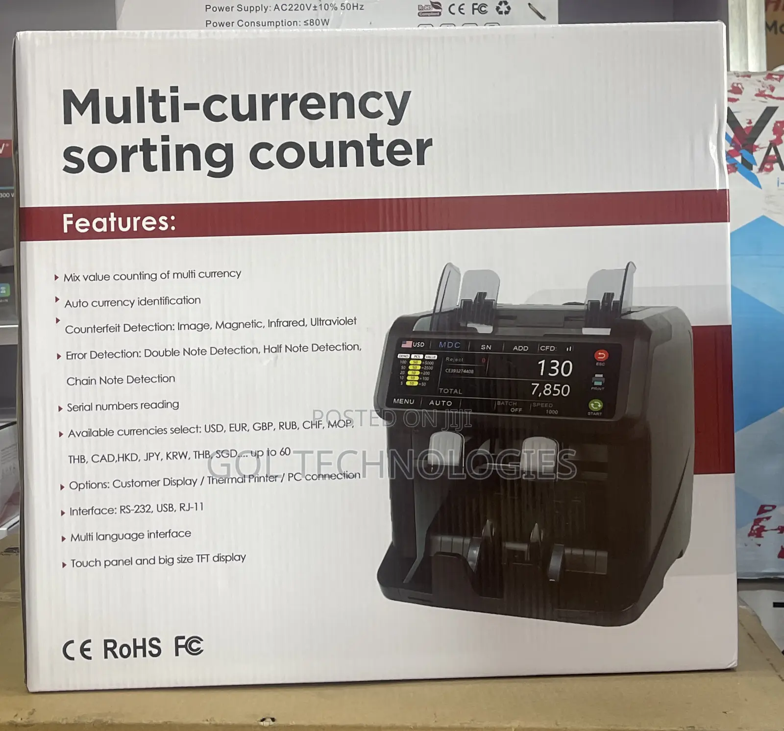 Bill Counter Multi-Currency Sorting Counter