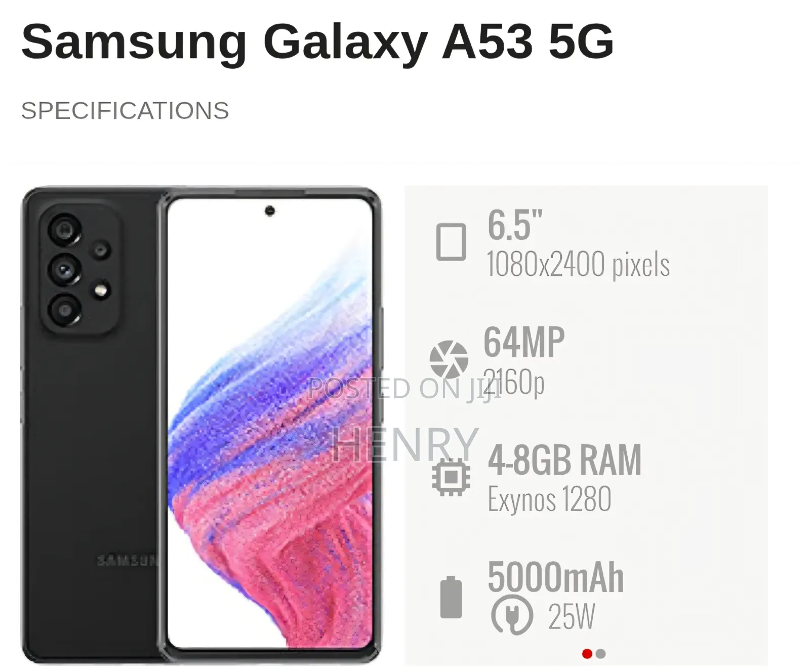 Samsung Galaxy A53 5G 128 GB Black