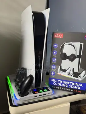 Universal Play Station 5 Ps5 Cooling Stand Charging Dock Cd Rack