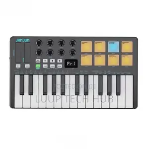 Professional Midi Keyboard 25 Keys With Drum Pad and Play/Pause/Record