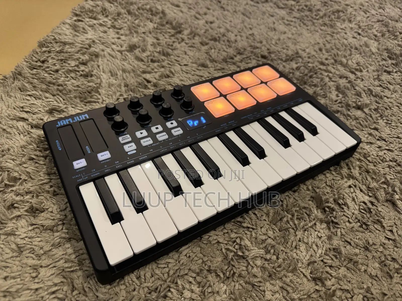 Professional Midi Keyboard 25 Keys With Drum Pad and Play/Pause/Record