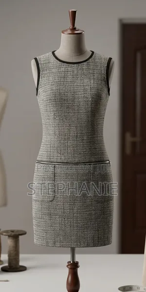 Classy Sleeveless Tweed Dress