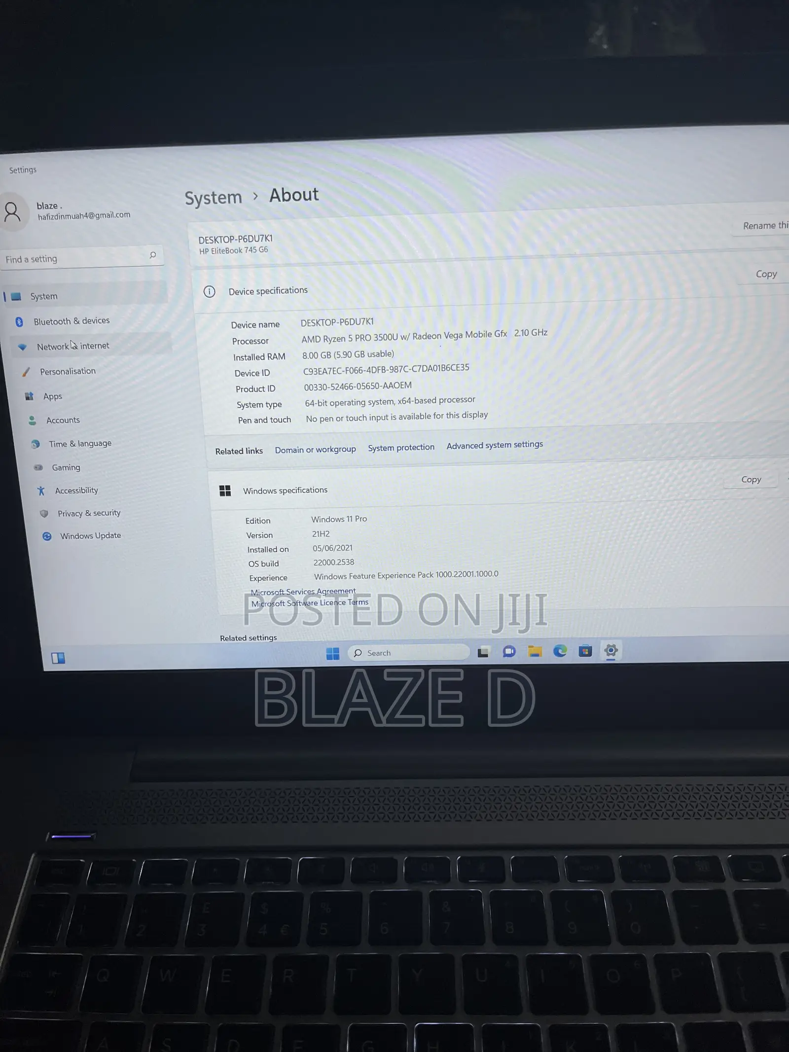 Laptop HP EliteBook 745 G6 8GB AMD Ryzen 5 SSD 256GB