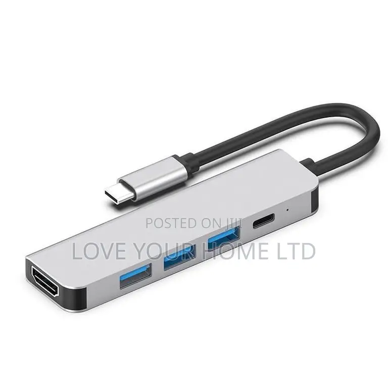 5-in-1 Type-C Hub Adapter — HDMI + 3× USB 3.0 + Type-C Port