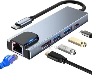 5-in-1 Usb-C to HDTV (Hdmi) + Lan + Pd Multiport Adapter