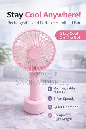 Portable Rechargeable Mini Fan – Handheld Cooling Fan 3 Speeds