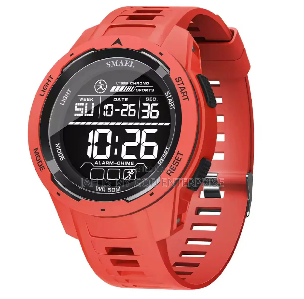 Smael Digital Sports Led Men 50m Waterproof Digital Light Watch-Red