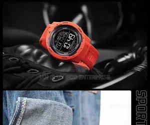 Smael Digital Sports Led Men 50m Waterproof Digital Light Watch-Red