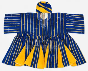 Authentic Yellow, Blue and White Ghanaian Smock for Men