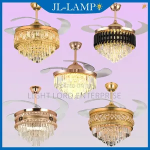 Elonn 48incges Led Chandelier Fan With Light