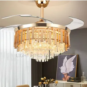 Rocky Gold Bidy Chandelier Fan Light