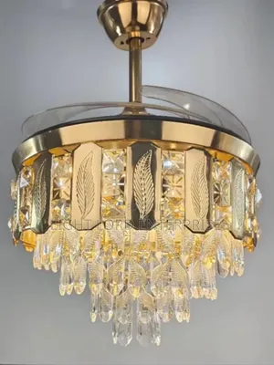 Kinlux Camo Black and Gold Chandelier Fan Light