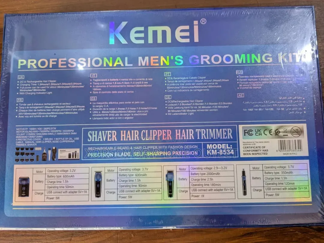 Km-8534 4 in 1 Cordless Hair Clipper