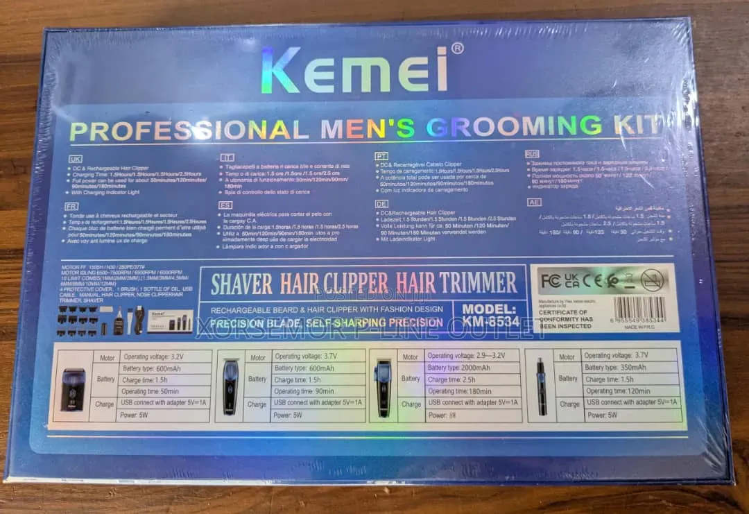 Km-8534 4 in 1 Cordless Hair Clipper