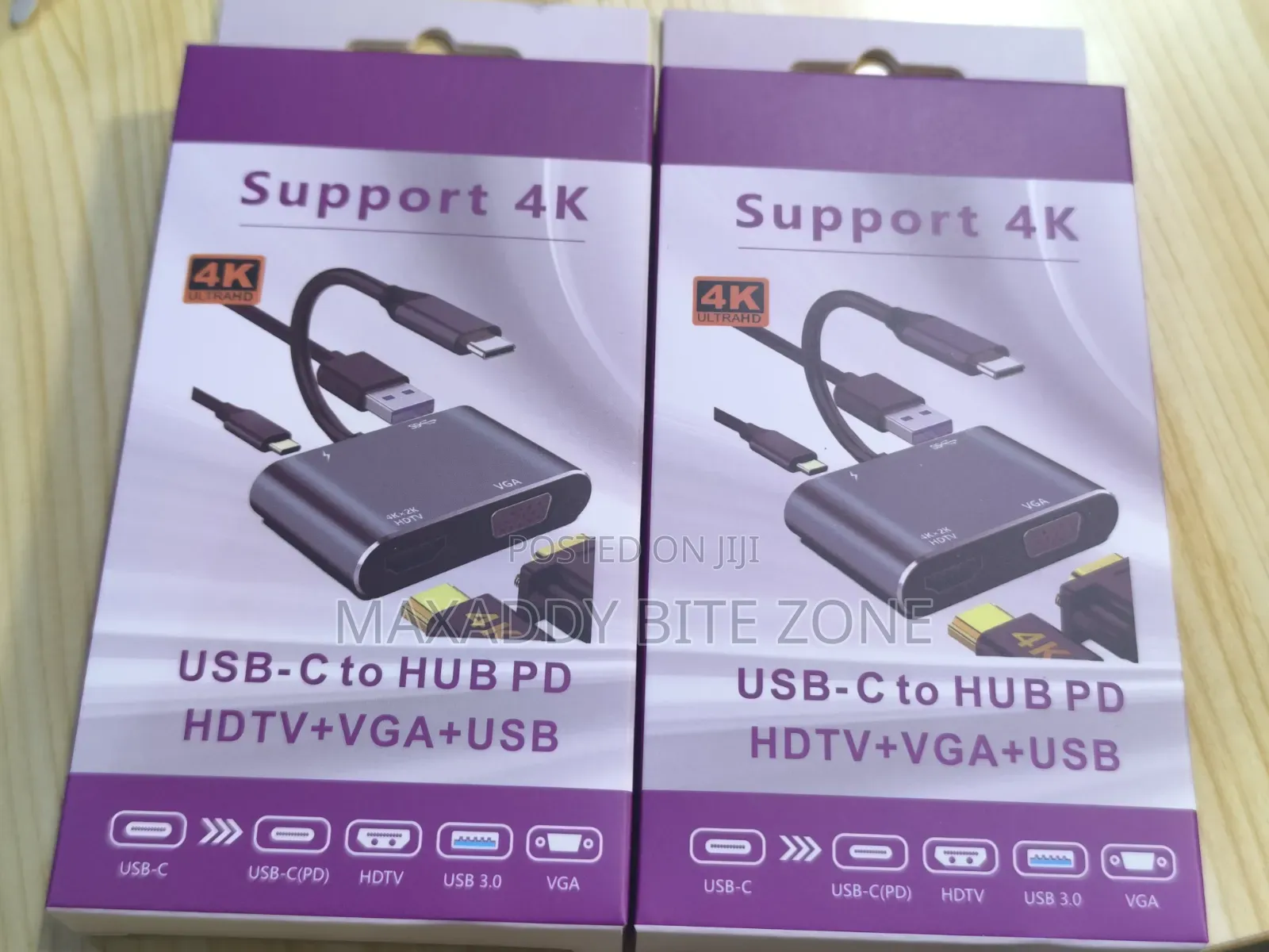4 in 1 Usb Hub Type-C to Pd+Vga+Usb Adapter Converter