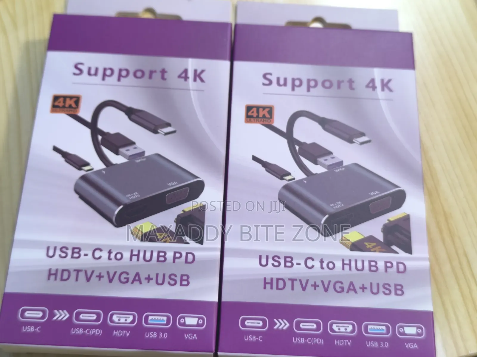 4 in 1 Usb Hub Type-C to Pd+Vga+Usb Adapter Converter