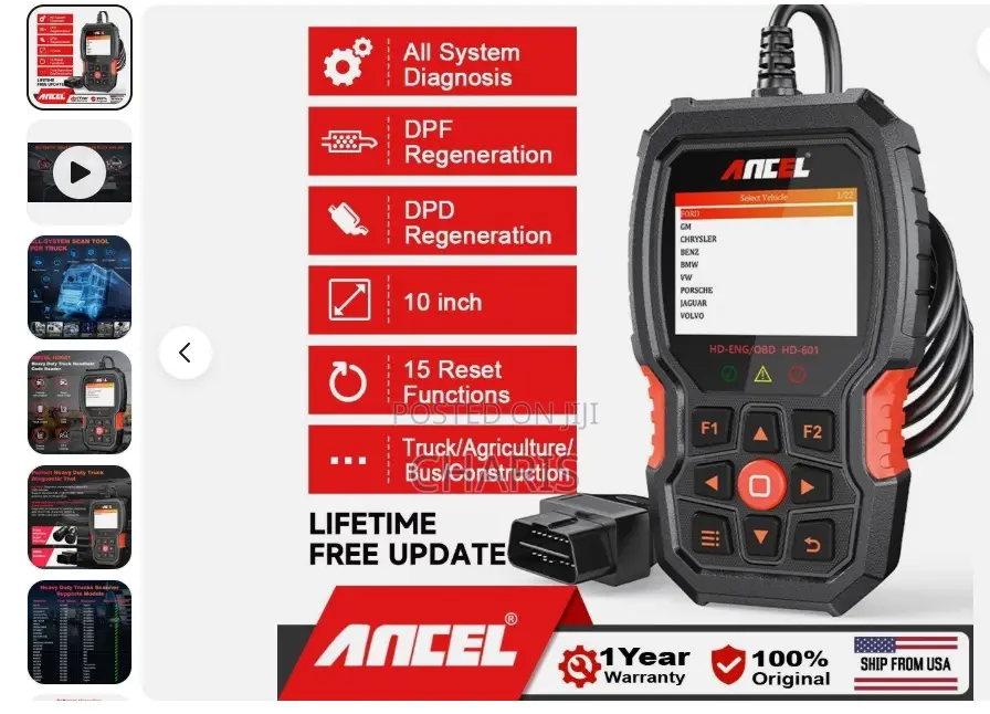 Ancel Hd601 Heavy Duty Truck Handheld Code Reader(From Canada)