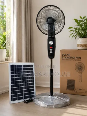 Solar Rechargeable Standing Fan With Light and Usb Port