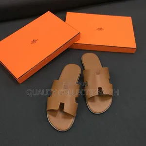 Brown Hermes Slippers