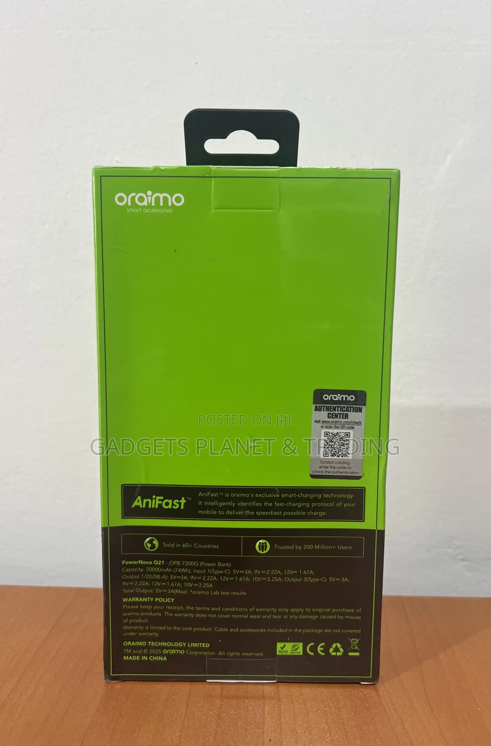 Oraimo Powernova Q21 20000mah 22.5w Super Fast Power Bank - Opb-7200q