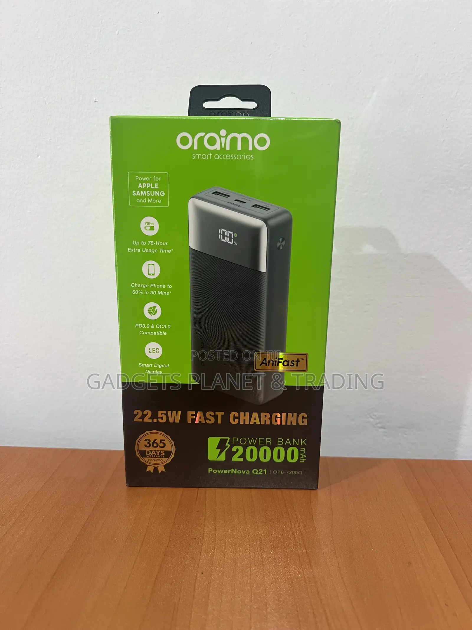 Oraimo Powernova Q21 20000mah 22.5w Super Fast Power Bank - Opb-7200q