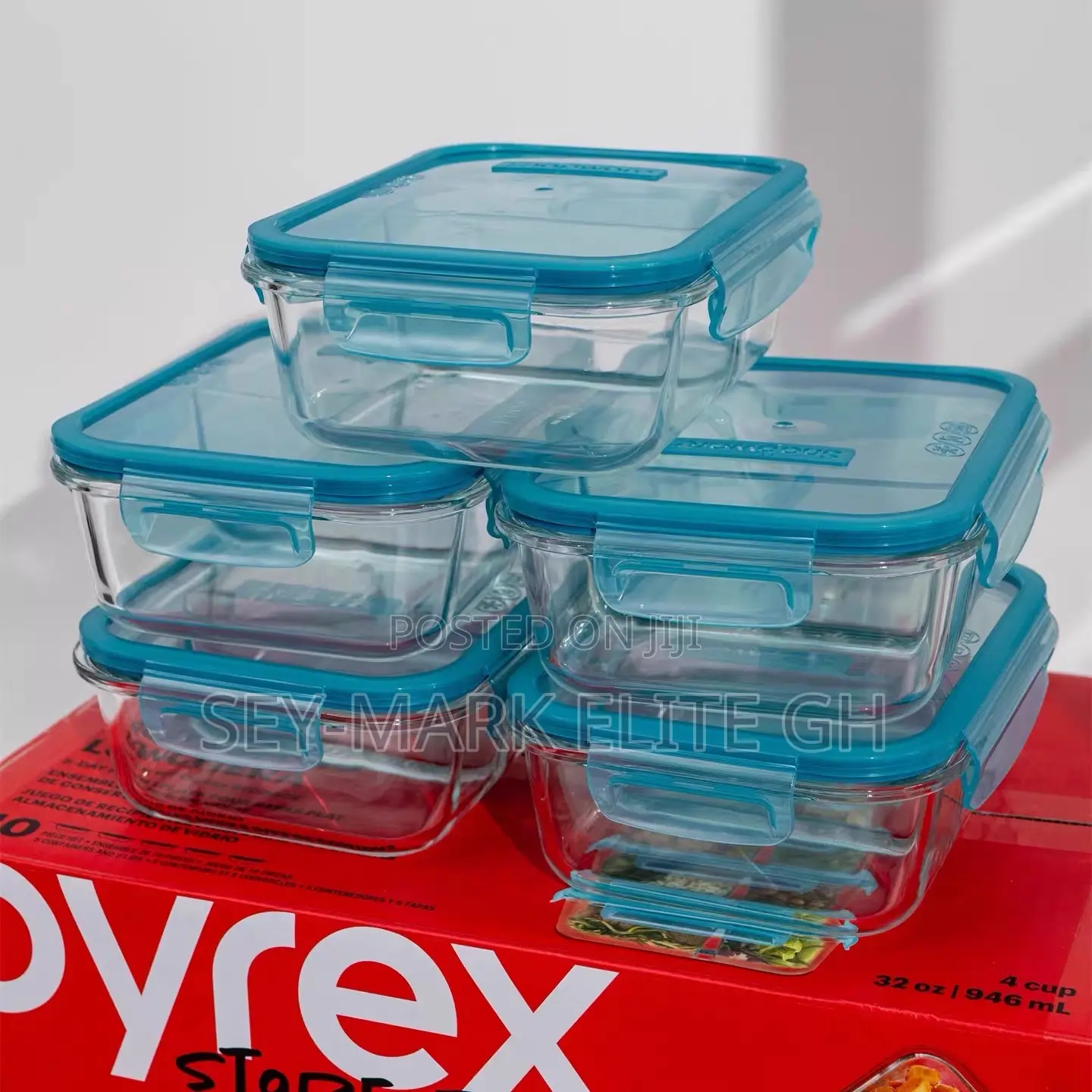 5 Set Borosilicate Glass Meal Prep/ Storage Bowls
