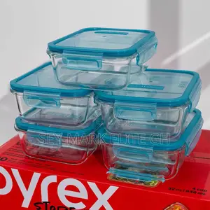 5 Set Borosilicate Glass Meal Prep/ Storage Bowls