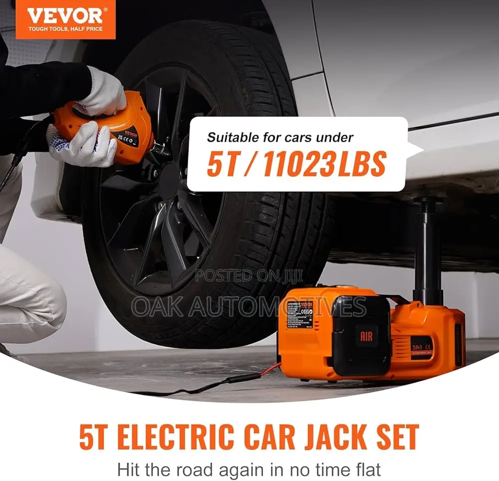 5 Ton Hydraulic Electric Car Jack With Impact Wrench and Tire Pump