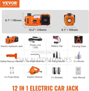 5 Ton Hydraulic Electric Car Jack With Impact Wrench and Tire Pump