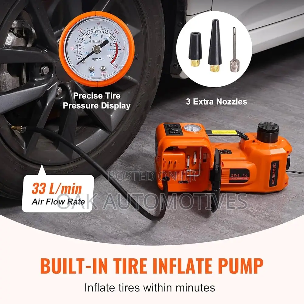 5 Ton Hydraulic Electric Car Jack With Impact Wrench and Tire Pump