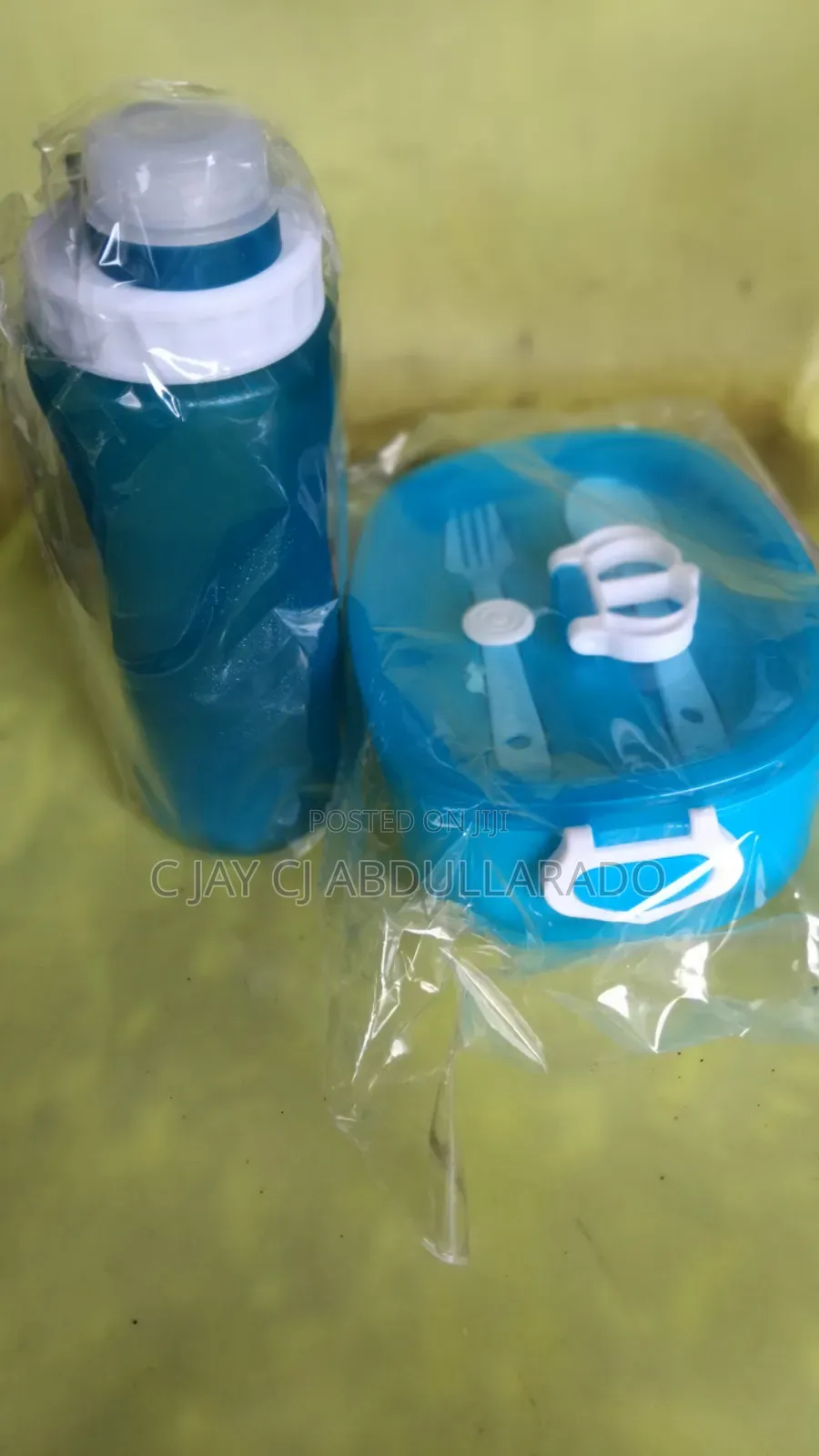 Kiddies Bowl With Spoon Fork Water Bottle