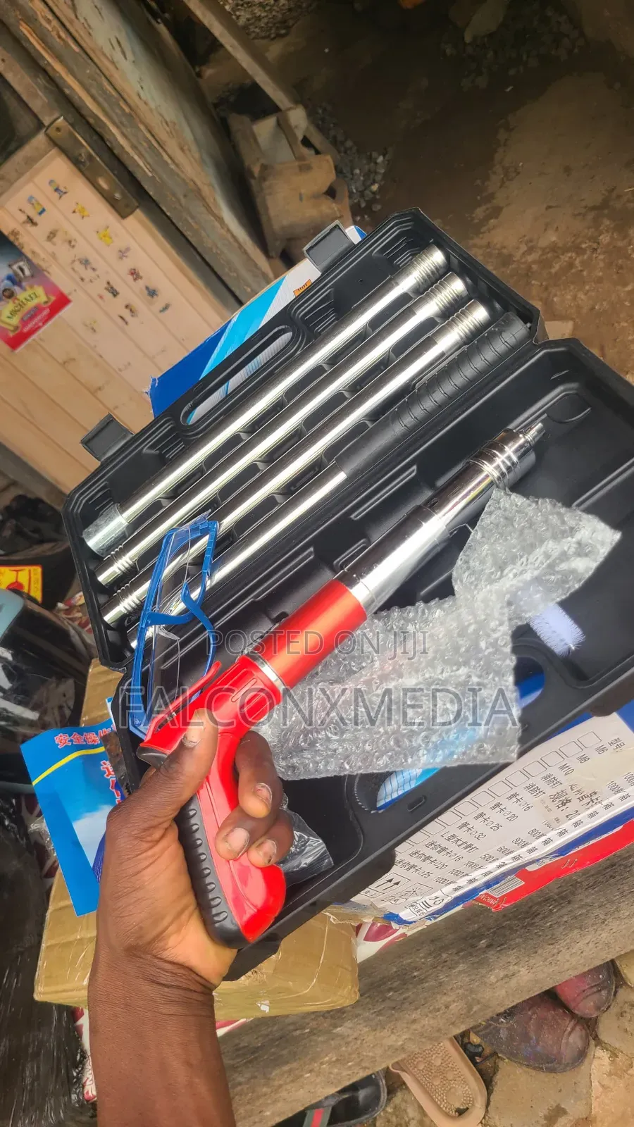 Nail Gun With Extended Pole for Ceiling Works