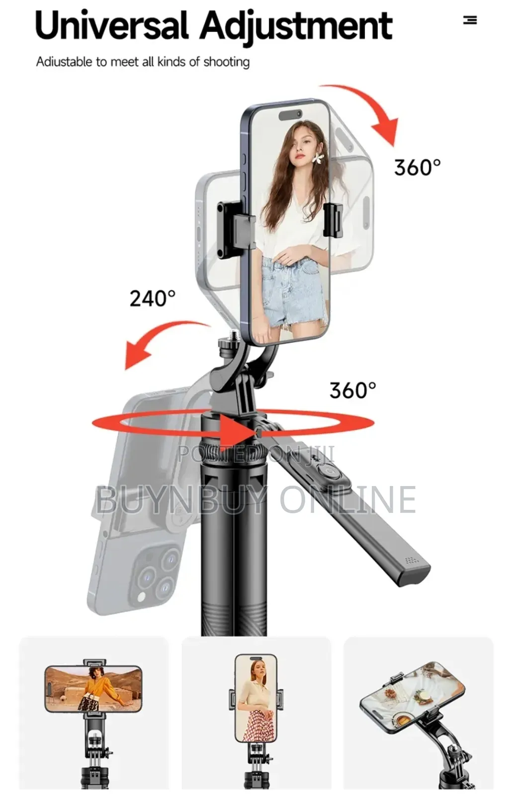Adjustable 360° Panoramic Quadrupod/Tripod 1.8 Meters Long