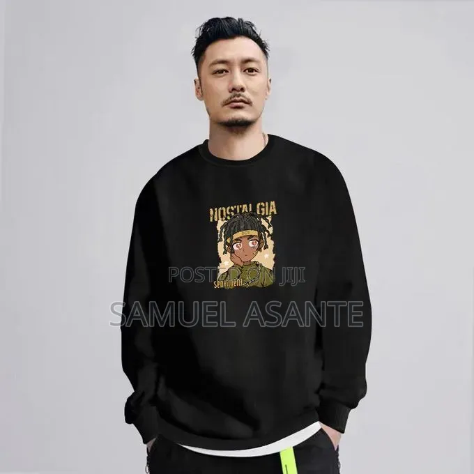 Men’S Cotton Blend Crew Neck Sweatshirt