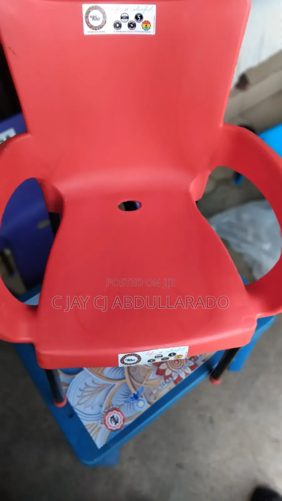 Kiddies Chairs With Metal Legs and Table With Design