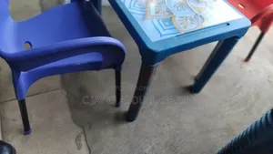 Kiddies Chairs With Metal Legs and Table With Design