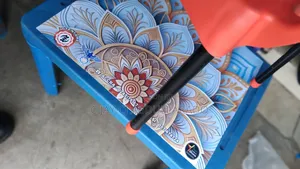 Kiddies Chairs With Metal Legs and Table With Design