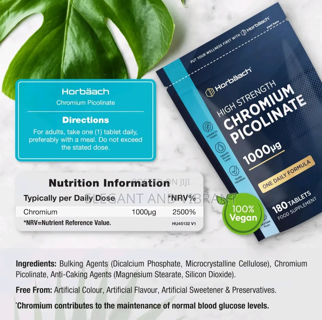 Chromium Picolinate 1000mcg,High Strength,180 Tablets