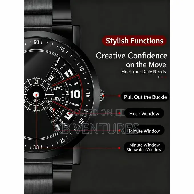 Men's No Pointer Concept Watch Waterproof