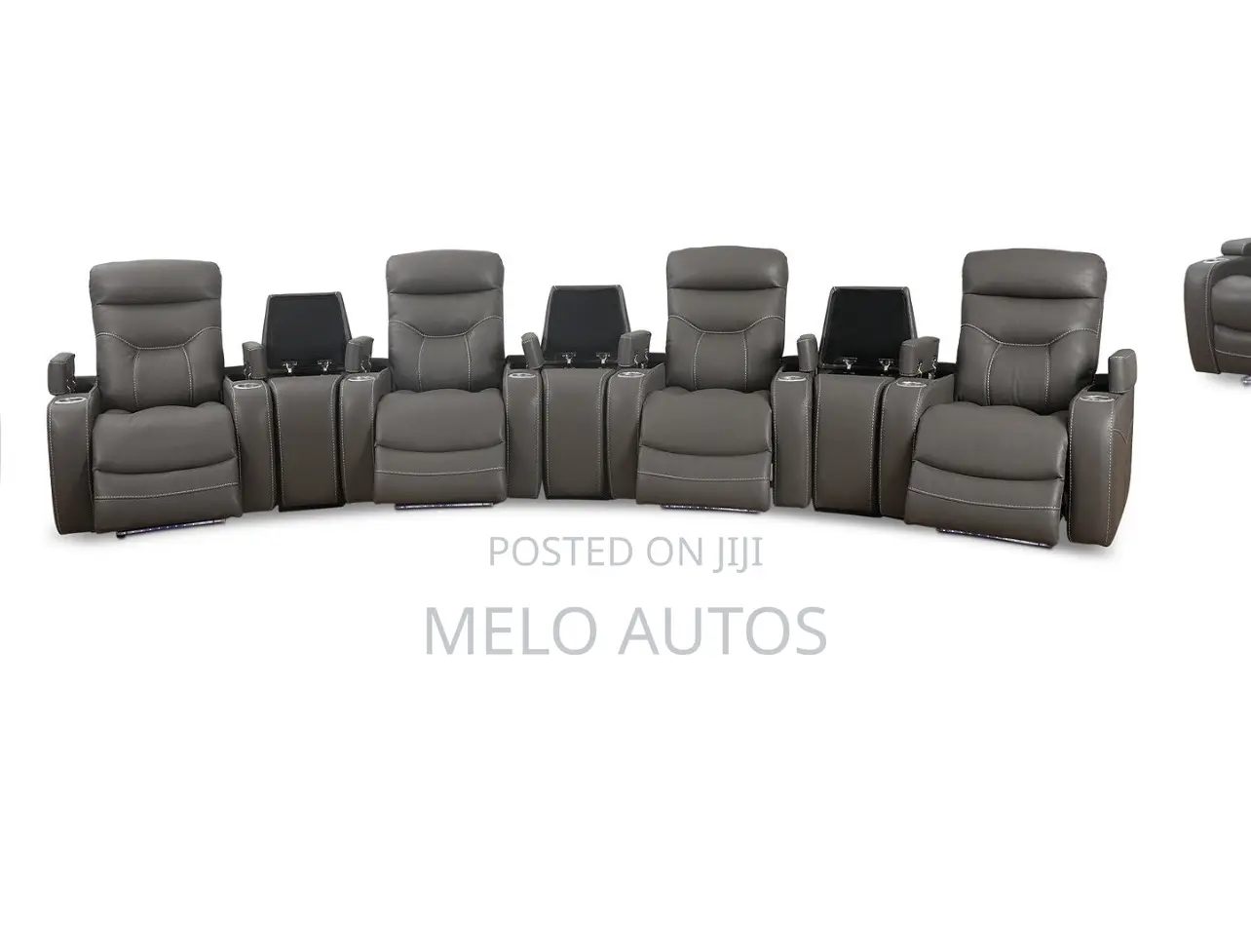 10-PC Leather Theater Electric Recliner Sofa