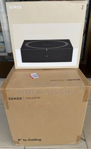 Sonos Amplifier and 8” Ceiling Speakers.