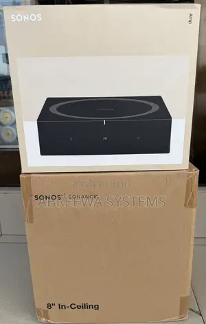 Sonos Amplifier and 8” Ceiling Speakers.