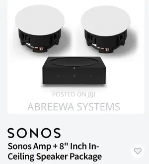 Sonos Amplifier and 8” Ceiling Speakers.