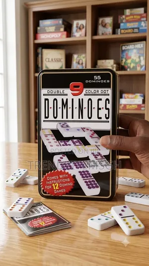 Double 9 Color Dot Dominoes Set – 55 Pieces