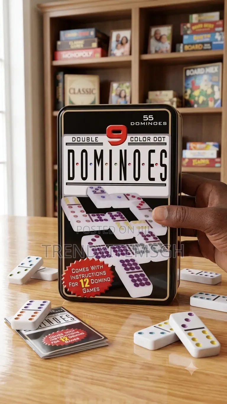 Double 9 Color Dot Dominoes Set – 55 Pieces