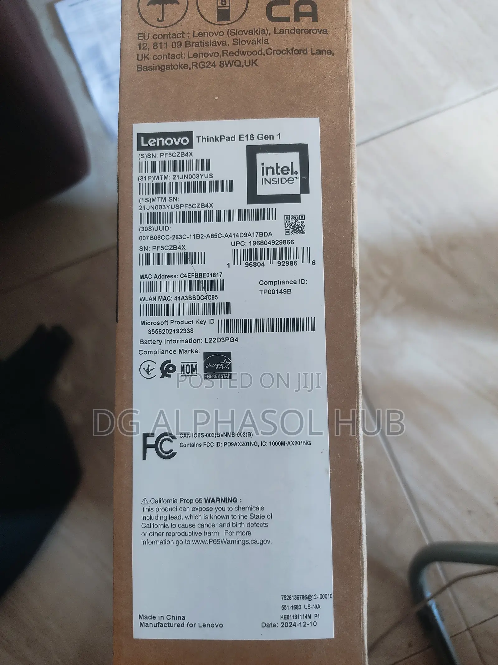 New Laptop Lenovo ThinkPad E16 G1 16GB Intel Core i5 SSD 256GB