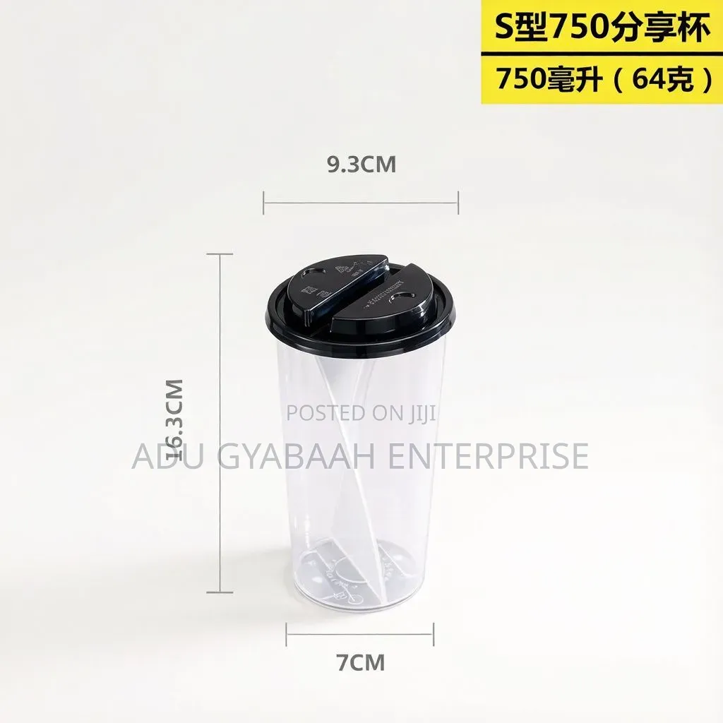 Dual-compartment 2-in-1 Split Cups With Lids (Jing-q Style)
