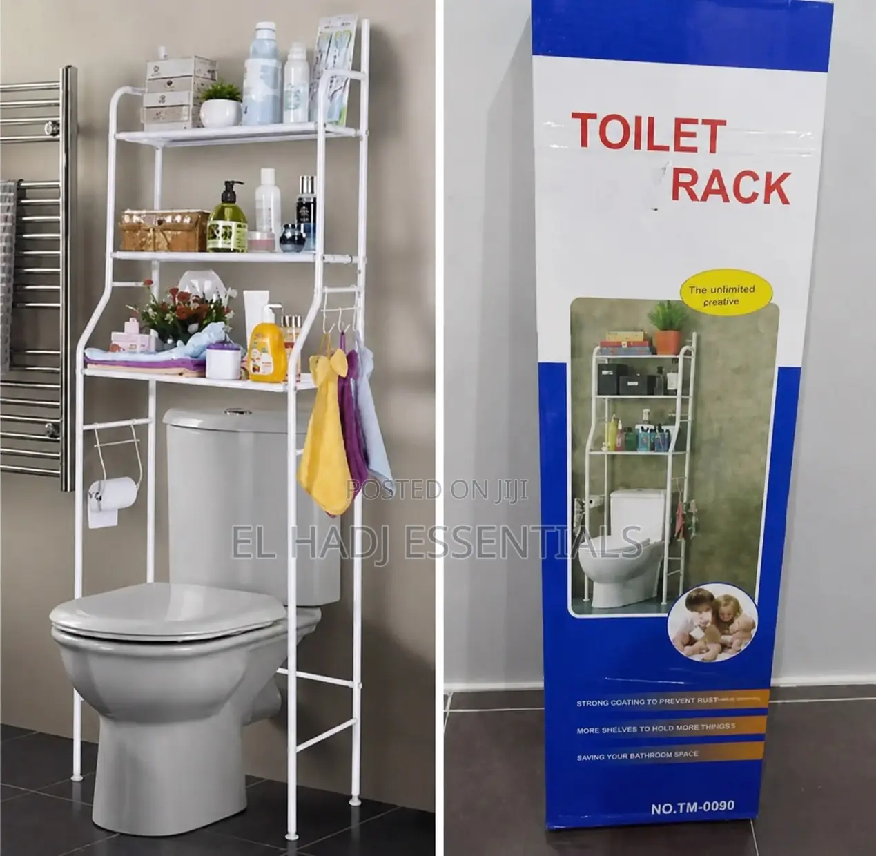 3-Tier Over Toilet Storage Rack – Bathroom Space Saver Shelf