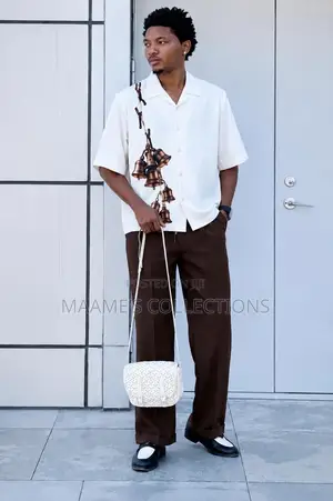 Aknotic Men's Printed Casual Short Sleeve Shirt and Down Set